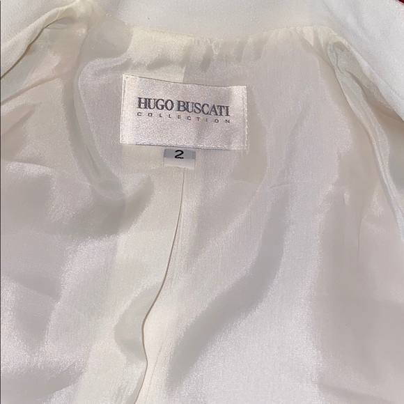 Hugo Buscati collection eggshell color pantsuit - Picture 4 of 6